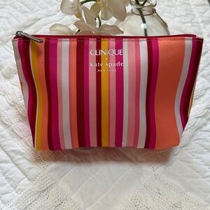 Kate Spade x Clinique Striped Cosmetic Bag